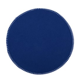Urban Villa Round Placemats with Embroidery Stitches Blue Color with White Stitches 100% Cotton Fused Place Mats 16'' Round Over Sized Set of 6 Tablemats for Family Dinners Wedding Parties Tablemats