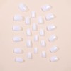 JUSTOTRY 24 Pcs White Solid False Nails Short Pattern,Milky Square