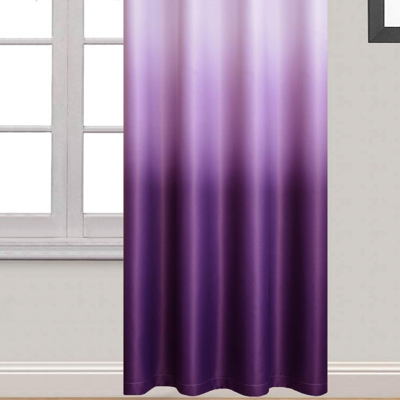 Yakamok Light Blocking Gradient Color Curtains Purple Ombre Blackout Curtains