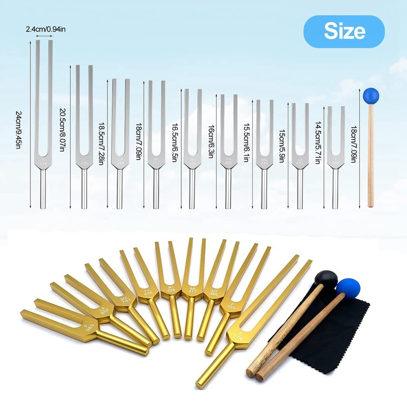 Diapason Set - 9 Diapason for Healing Chakra, Sound Therapy,