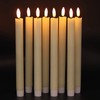 GenSwin Flameless Ivory Taper Candles Flickering with 10-Key Remote, Battery