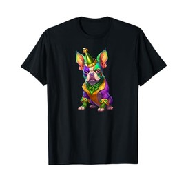 Mardi Gras Green Purple & Gold French Bulldog T-Shirt