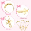 Maxdot 12 Sets Bow Knot Shower Curtain Hooks Decorative Stainless