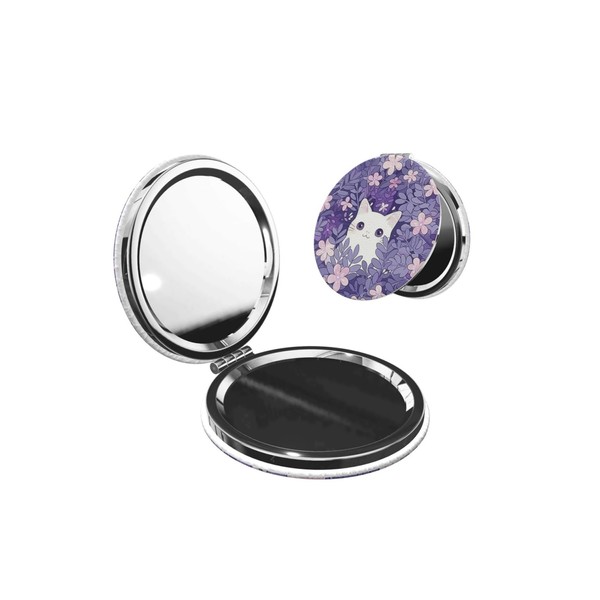 KWSAAHU Double-Sided Pocket Compact Mini Makeup Mirrors 1x, 2X Magnifying