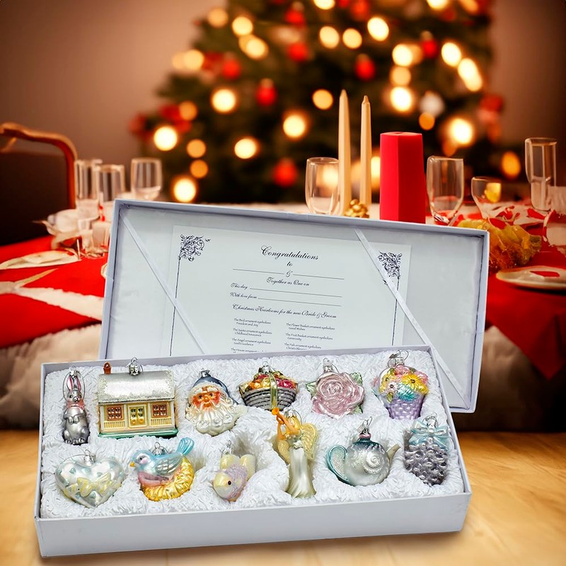 Kurt S. Adler 3 to 4.375-Inch Glass Bridal Ornament Set,