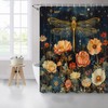 Yadshoti Dragonfly Shower Curtains Spring Floral Plant Outdoor Night View