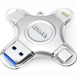 iDiskk  MFi Certified  Multifunctional 4 IN 1 Photo Stick Flash drive Gifts for photos iPhone USB Storage Flash Drive USB-C iPad Pro Android  for iPhone , Photo Storage Stick for PC,MacBook:_512G