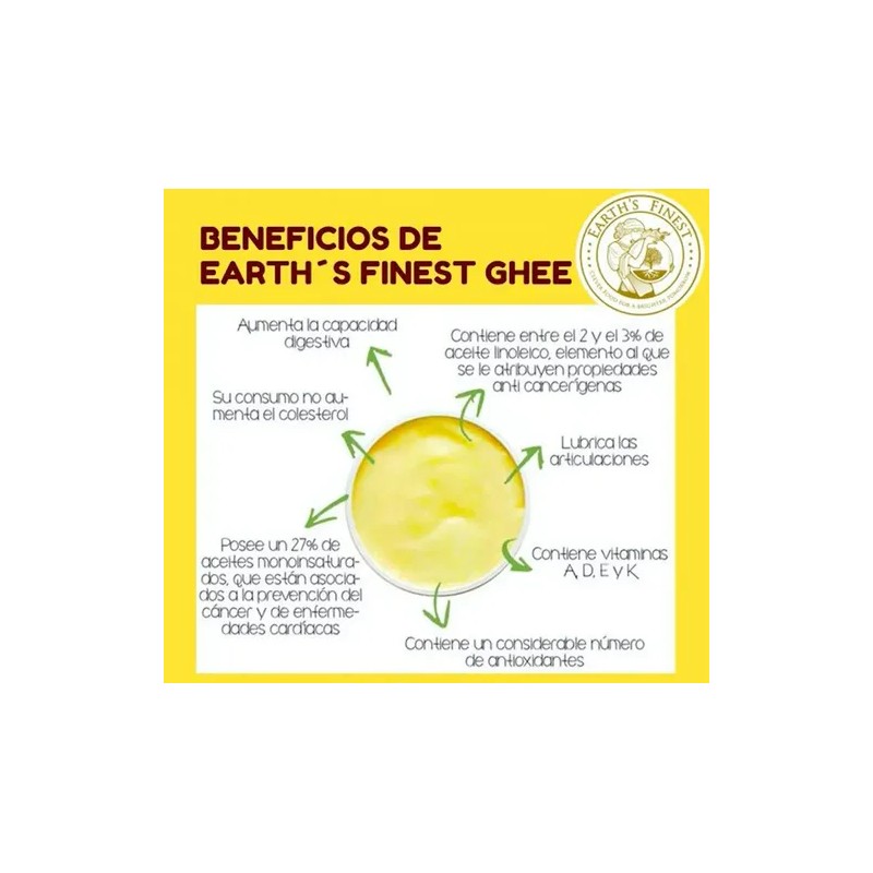 Ghee Mantequilla Clarificada Clarified Butter, 900g, Earths Finest, Keto