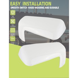 Outside Mirror Caps White Compatible with Chevy Silverado 1500 2500 3500 2020-2025/GMC Sierra 1500 2500 3500 2019-2025 Accessories Parts Replaces 84328137 Left Right 1 Pair