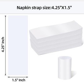 Germiwipe Napkin Bands Self Adhesive, Paper Napkin Rings Self Adhesive, Silverware Wraps Bands,2,500-Count (Solid White) NB-001