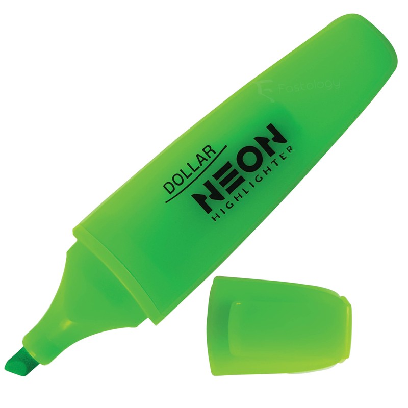 DOLLAR HL625 Neon Fluorescent Highlighter Pens, MULTICOLOUR, Pack of 6,