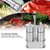 Stainless Steel Condiment Container Canister Set Seasoning Soy Bottle Kitchen
