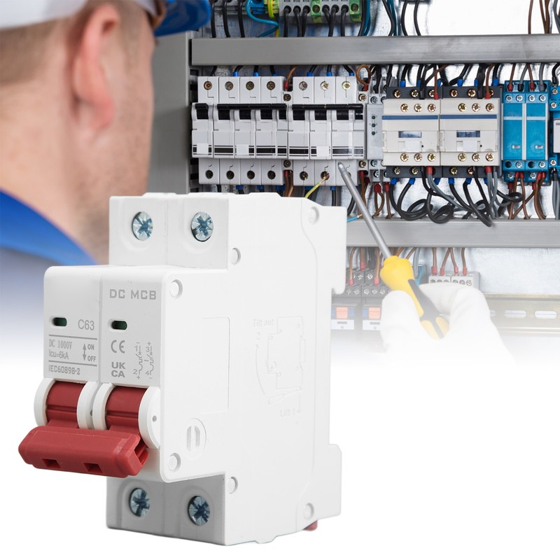 Circuit Breaker 2P DC 1000V MCB 63A Protection Switch 6000A