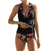 Beachsissi - Traje de baño sexy con cuello halter, estampado