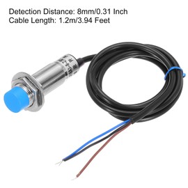 sourcing map M18 Approach Sensor Inductive Proximity Sensor Switch NO Normally Open PNP 8mm Detection Distance, DC 6-36V LJ18A3-8-Z/BY, 3.9ft, 1Pcs
