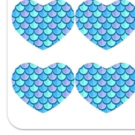 Mermaid Fish Scale Pattern Heart Shaped Planner Calendar Scrapbook Craft Stickers