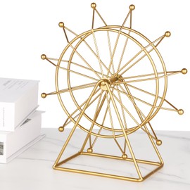 Ferris Wheel Home Decor - Golden Ferris Wheel Gift, Shelf Decor for Living Room Bookshelf or Desk