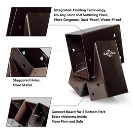 ABUSA Heavy Duty Swing Sets Brackets Including 2 Bronze A-Frame Swing Set Brackets and 4 Swing Hangers for Playground Equipment Mounting Parts Hardware Included (Bronze)