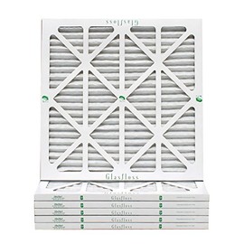 20x20x1 Air Filter 6-Pack, Pleated MERV 10 By Glasfloss - Made in USA