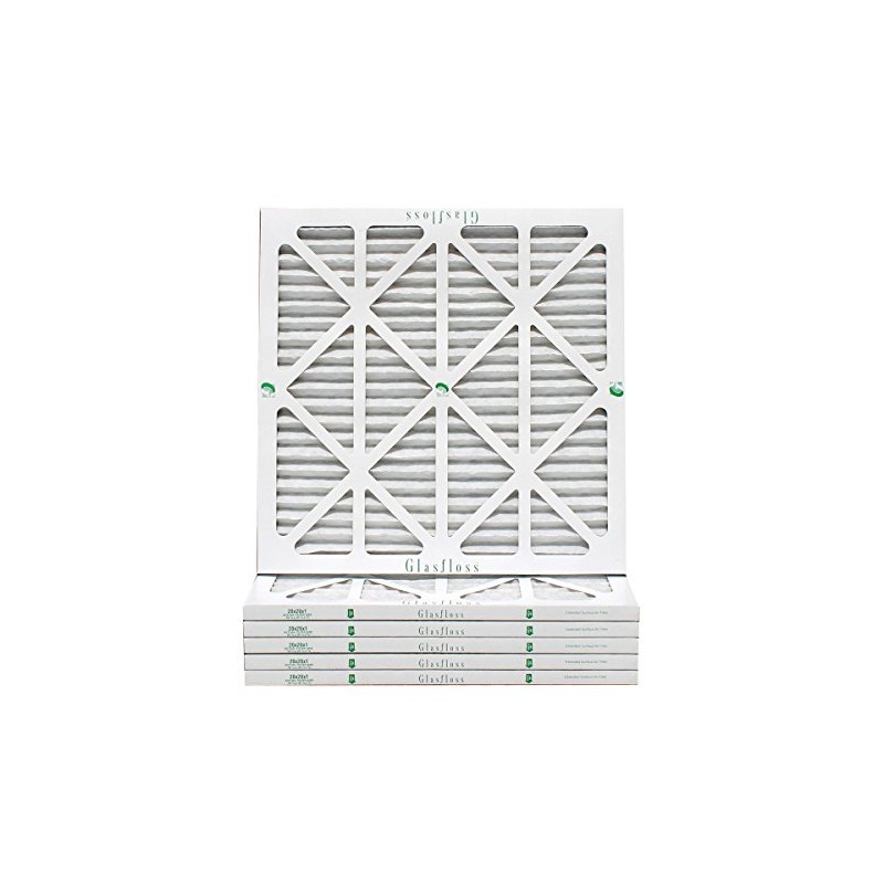 20x20x1 Air Filter 6-Pack, Pleated MERV 10 By Glasfloss -