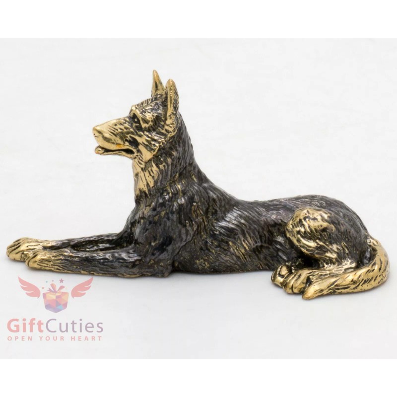 Solid Brass Figurine of German Shepherd Dog IronWork