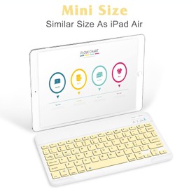 Ultra-Slim Bluetooth Rechargeable Keyboard for Xiaomi Redmi Note 9 5G and All Bluetooth Enabled iPads, iPhones, Android Tablets, Smartphones, Windows pc -Banana Yellow