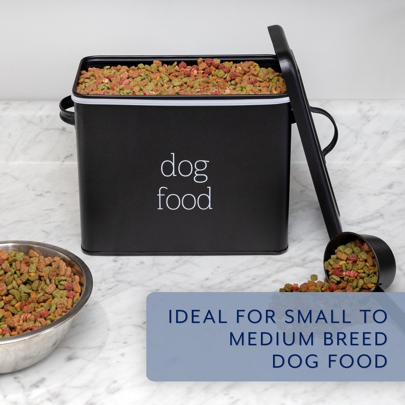 AuldHome Design Retro Dog Food Canister (Black); Modern Farmhouse Style