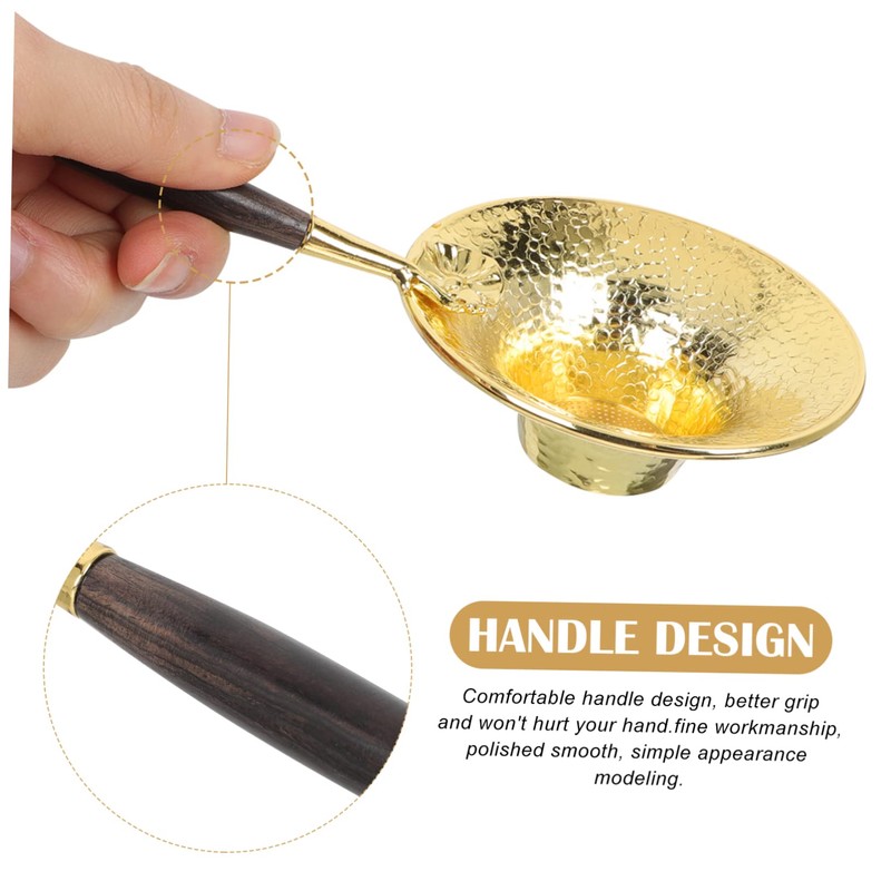 Ipetboom Copper Tea Strainer with Delicate Handle Creative Flower Shape