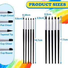 SmallCat 10pcs Silicone Paint Brushes, Flexible Clay Carving Tools, Professional Sculpting Tools for Handicraft Pottery Artwork Shaping Carving DIY- Black
