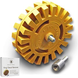 Whizzy Wheel Car Decal + Sticker Remover for Cars with Drill Adapter Tool Kit - Decal Eraser Wheel Adhesive Remover - Rubber Eraser Wheel, Decal Eraser Wheel, Adhesive Remover Sticker Remover Tool