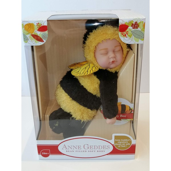 Anne Geddes 572602 Sleeping Baby Bee 12 inch Doll - Bean Filled Soft Body