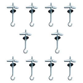 F Fityle 10 Pieces M5x9 cm Plasterboard Ceiling Hooks, Spring Toggle Hooks, for Hanging Lamps, Wall Fixing Anchors for Hollow Brick