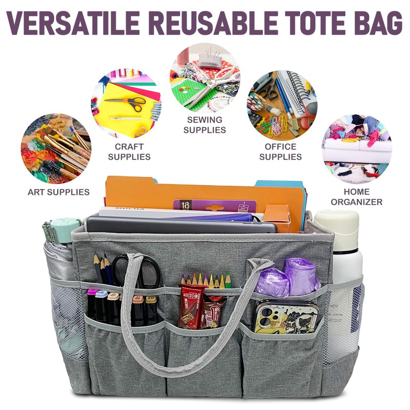 Cupohus Water-Resistant Art Organizer Tote Bag - Craft Storage Bag