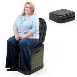 CAMPERFECT XXL Portable Toilet for Adults, Upgraded Camping Toilets Collapsible Toilet Extra Large 16.7-inch High Porta Potty for Camping Outdoor Activities and Travel, 18.1‘’*16.7''*16.7'' Green