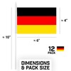 G128 12 Pack Handheld Germany German Stick Flags | 4x6