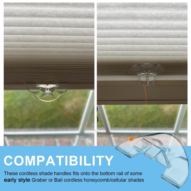 3 Pack Cordless Honeycomb Shade Lift Handles for Graber Bali