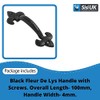 SISI UK Antique Door Pull Handle Black Fleur De LYS