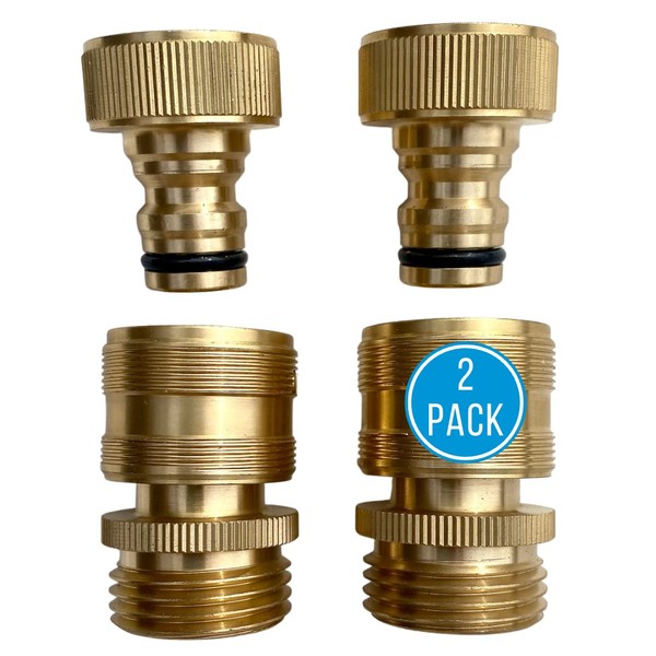 Hippohose Quick Connector Garden Hose Fittings (2 Pack) - Leak