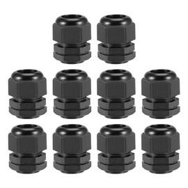 uxcell M25x1.5 Cable Gland 12mm-15mm Wire Hole Waterproof Nylon Joint Adjustable Locknut with Washer Black 10pcs