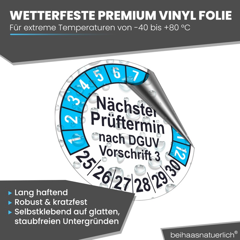 beihaasnatuerlich® Pack of 560 Test Badges "Next Test Date", 20