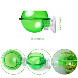 MEISH 3 Pieces Reptile Food Water Bowl Suction Cup Reptile Feeder Anti-Escape Reptile Food Bowl for Lizard Chameleon Gecko