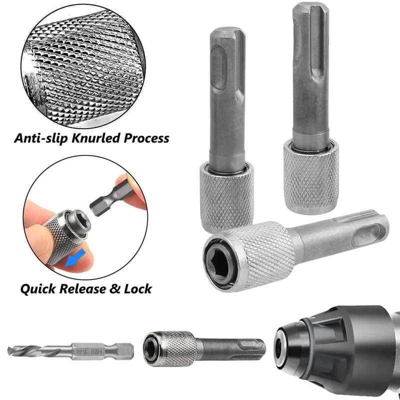 Wolfride 5Pcs SDS Plus Drill Chuck Adapter, SDS-Plus to 1/4"