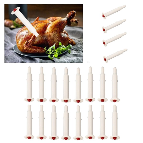 BORDSTRACT 20Pcs Pop Up Poultry Thermometer, 1.8in Plastic Disposable Temperature