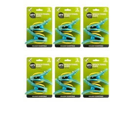 Let's Travel Beach Towel Clips Pegs, Flip Flop Design, Holiday Essentials, 12-Pieces - For Sun Loungers - Beach Chair