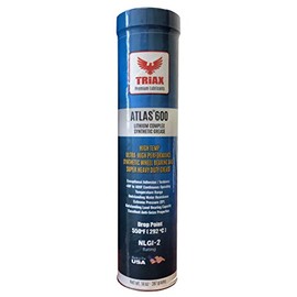 TRIAX Atlas 600 Grease, Full Synthetic High Temp NLGI-2, Wheel Bearing, Heavy Duty Ultra High Performance, Virtually Waterproof (Marine), High Adhesion, High EP Rating, 14 Oz Cartridge (1 Tube)