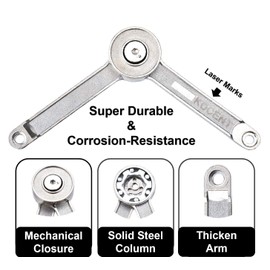Lid Support Hinge, Heavy Duty Lid Stay Hinges Folding Lid Support Hinge for Cabinet,Closet,Wardrobe or Toy Box, Slided Down The Flap Lid Without Smashing Fingers(40lb/110 Degree /2 PC)