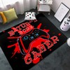 Gamer Area Rugs for Gamer Bedroom Living Room Black Gamepad