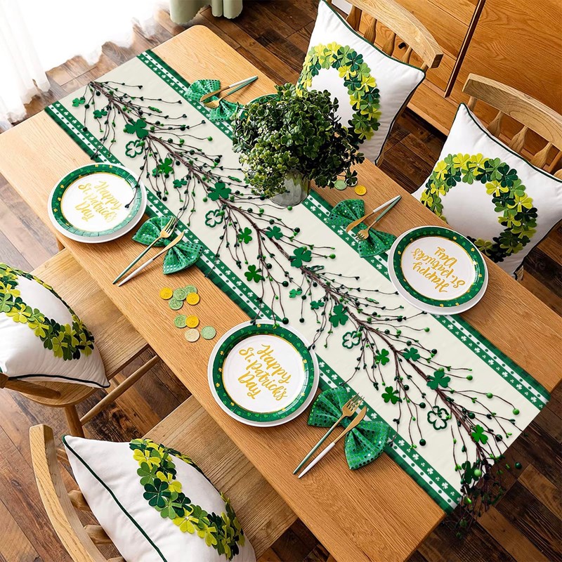 1 Pcs St Patricks Day Garland 5ft, Shamrock Garland, St