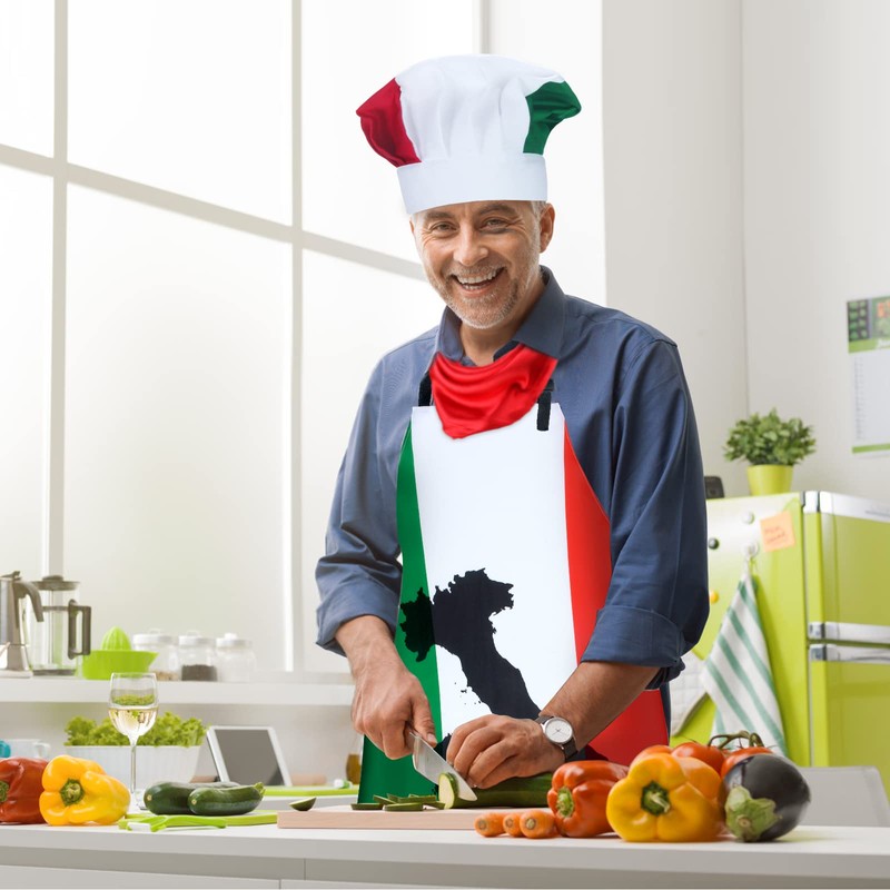 Keymall Italian Chef Costume Chef Hat and Apron for Women