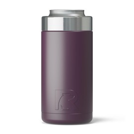 RTIC Craft Can Cooler Insulated, Drink, Beverage, Bottle, Soda Can Cooler with Lid, Stainless Steel Metal, Double Wall Insulation Coozie for Cans, Sweat Proof, 16 oz, Plum
